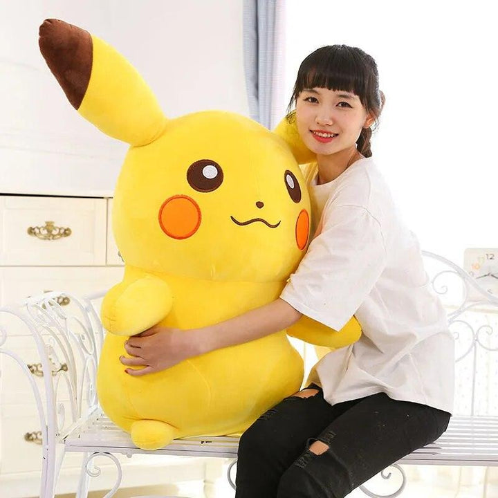 Kawaii 10-65cm Smile Pikachu Animal Plush Toy Cartoon Yellow Elf Soft Big Pillow Doll Toy for Kids Girls Birthday Christmas Gift - Brand My Case