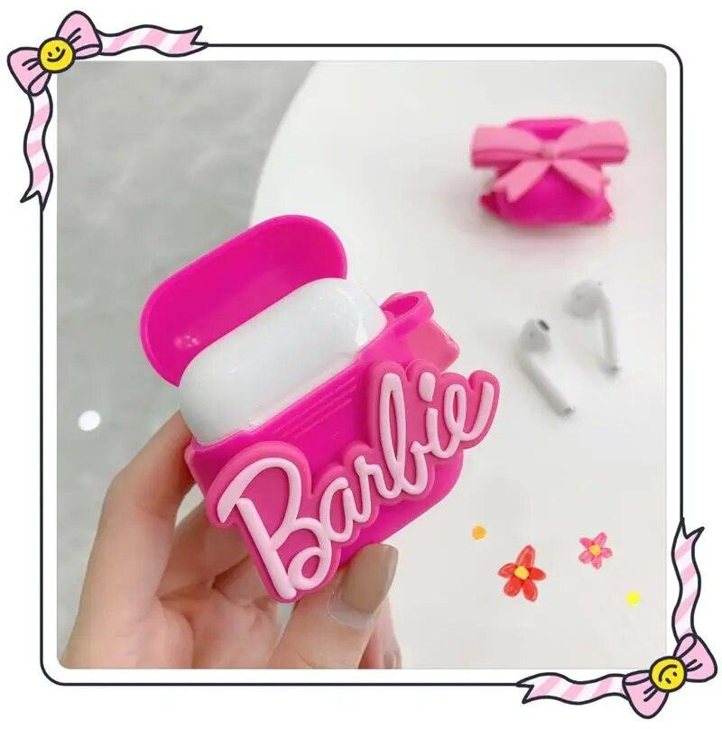 Kawaii Barbie Bluetooth Earphone Case for Airpods Pro 1 2 3 Anime Cartoon Cute Silicone Protective Soft Cover with Plush Pendant - Brand My Case