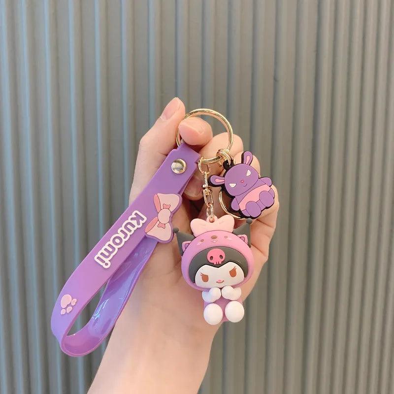 Kawaii Hello Kitty Keychain Sanrio Anime Cartoon Melody Kuromi Cinnamoroll Toys Cute Pendant Dolls Car Key Ring Girl&Child Gifts - Brand My Case
