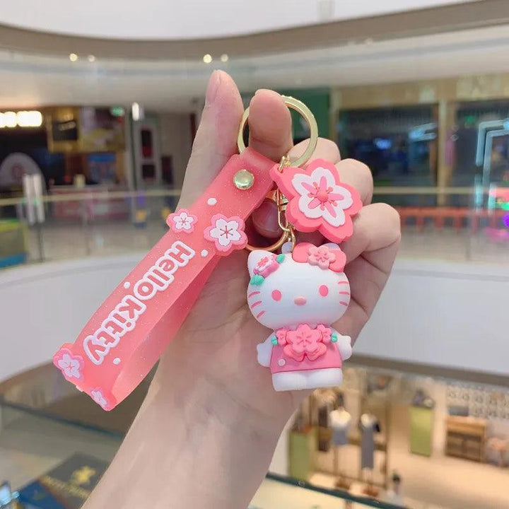 Kawaii Hello Kitty Keychain Sanrio Anime Cartoon Melody Kuromi Cinnamoroll Toys Cute Pendant Dolls Car Key Ring Girl&Child Gifts - Brand My Case