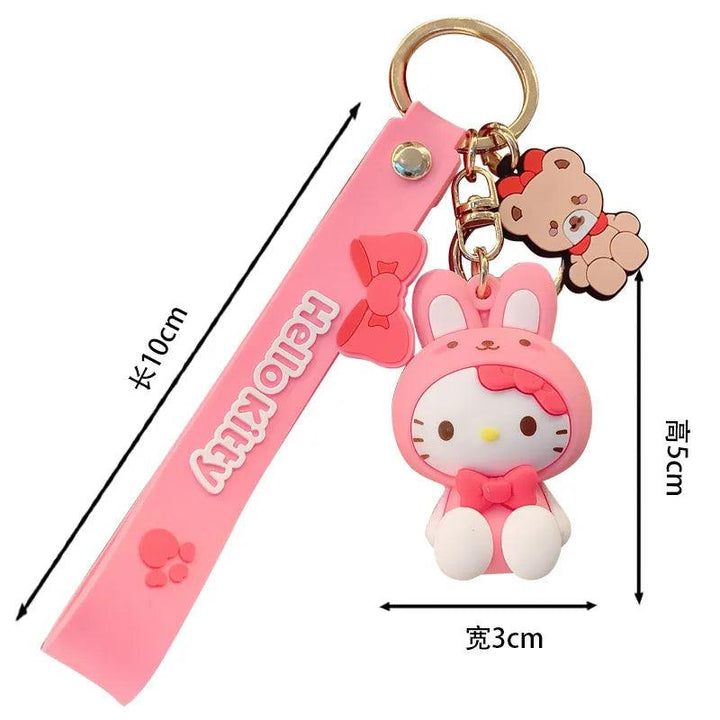 Kawaii Hello Kitty Keychain Sanrio Anime Cartoon Melody Kuromi Cinnamoroll Toys Cute Pendant Dolls Car Key Ring Girl&Child Gifts - Brand My Case