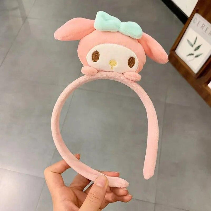 Kawaii Kuromi Cinnamoroll My Melody Headband Sanrio Anime Cute Plush Bow Makeup Wash Hair Ring Hair Accessories Gifts for Girls - Brand My Case