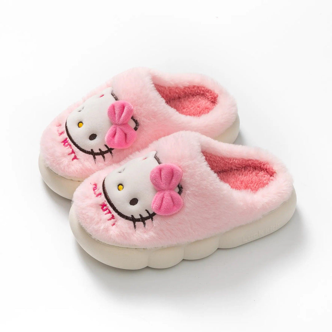 Kawaii Sanrio Hello Kitty Slippers Non-Slip Warm Cute Cartoon Anime Home Autumn and Winter Girls Plush Slipper Plush Gifts - Brand My Case