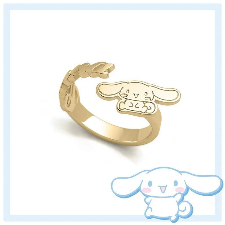 Kawaii Sanrio Kuromi My Melody Anime Cute Cat Pom Pom Purin Girly Heart Cartoon Couple Ring Send Firend Toy for Girls - Brand My Case
