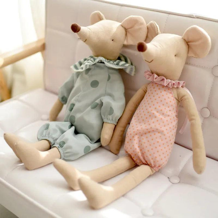 Kids Toy Little and Cute Pink Cotton Bowknot and Green Bowknot Mouse Doll Stuffed Toy - Brand My Case