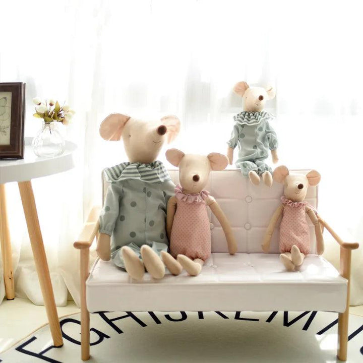 Kids Toy Little and Cute Pink Cotton Bowknot and Green Bowknot Mouse Doll Stuffed Toy - Brand My Case