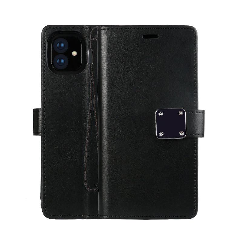 KIKO Multi Pockets Leather Wallet Case with Strap for iPhone 13 Mini - Brand My Case