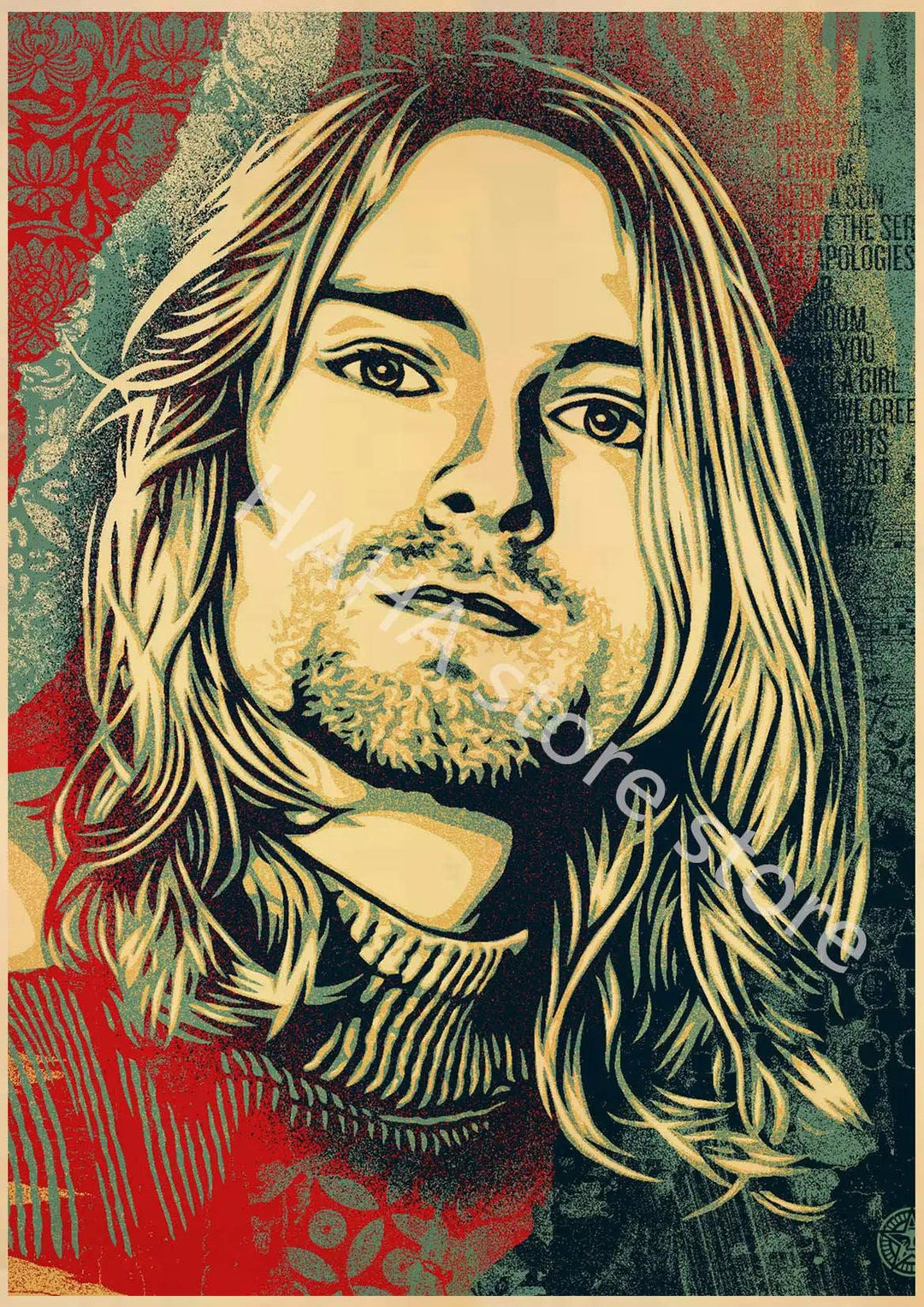 Kurt Cobain Music Posters - Vintage Rock Wall Decor - Brand My Case