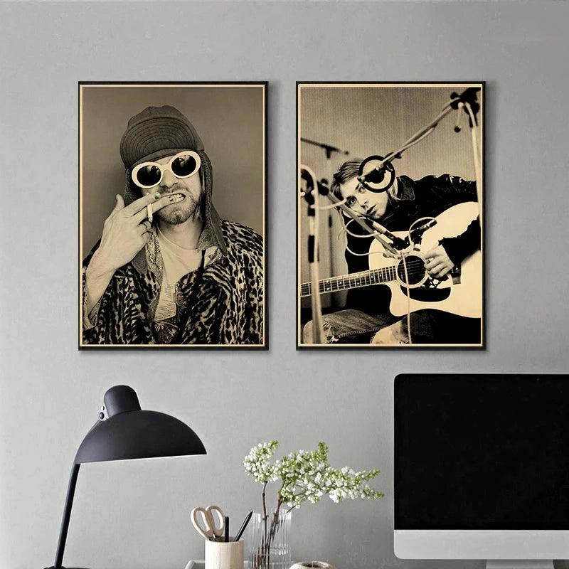 Kurt Cobain Music Posters - Vintage Rock Wall Decor - Brand My Case