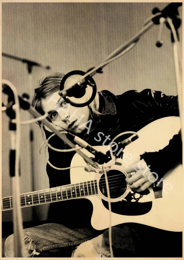 Kurt Cobain Music Posters - Vintage Rock Wall Decor - Brand My Case