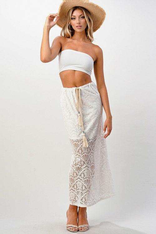 Lace Maxi Skirt With Cotton-Core Bow - Brand My Case
