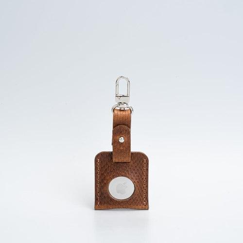 Leather AirTag bag charm with carabiner - Brand My Case