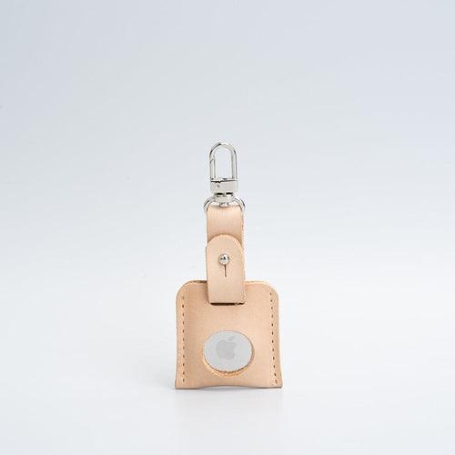 Leather AirTag bag charm with carabiner - Brand My Case