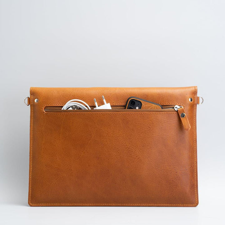 Leather Bag with adjustable strap for MacBook - Brand My Case