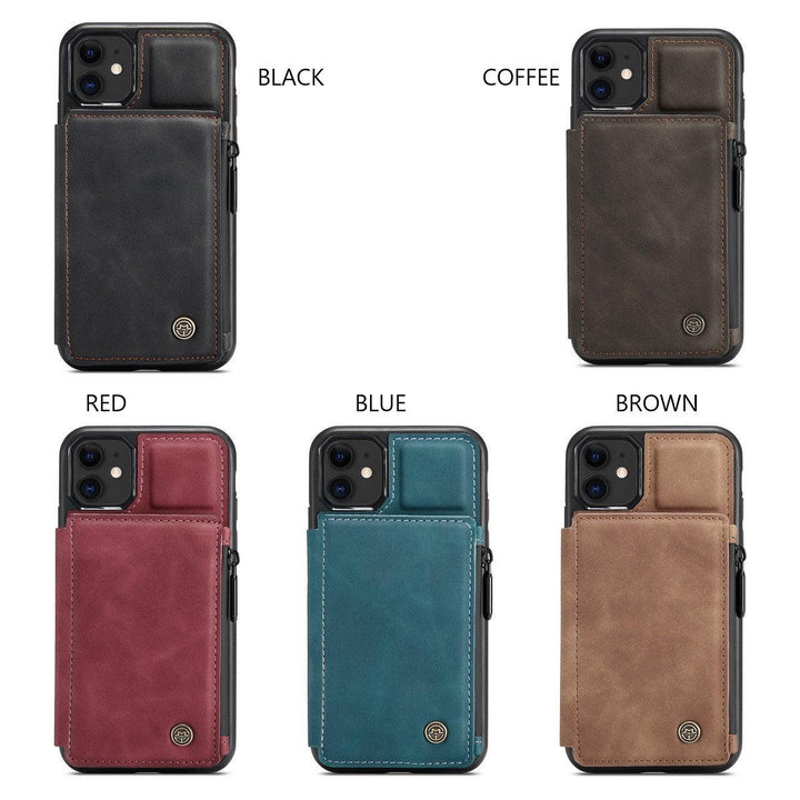 Leather Case Card Slots Zipper Wallet Phone Case for Iphone - Brand My Case