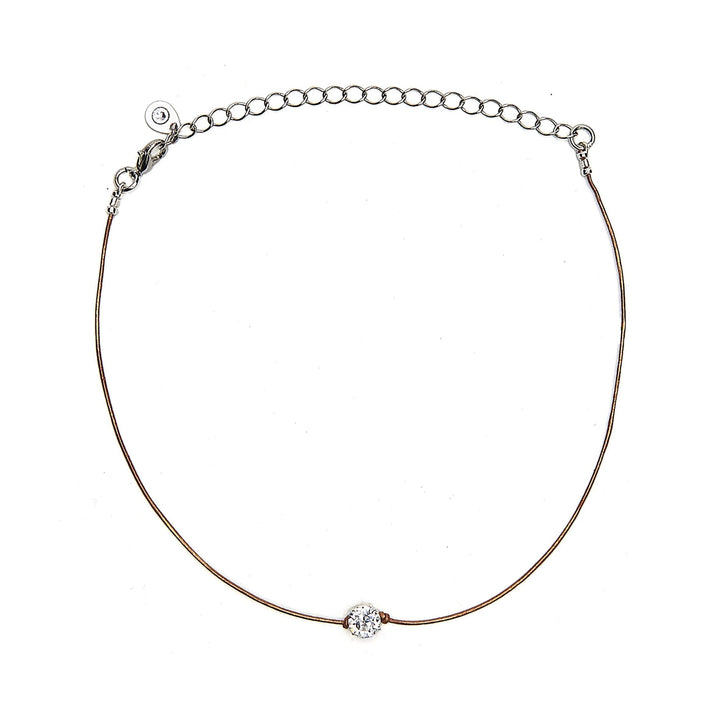 Leather Crystal Choker - Brand My Case