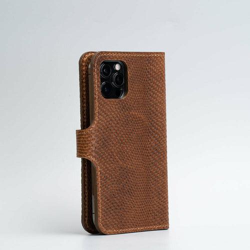 Leather iPhone folio wallet with Magsafe vol.4.0 - Snake print - SALE - Brand My Case