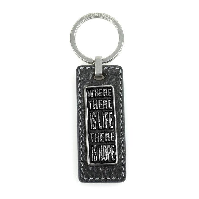 Leather Keychain With Message Hope - Black - Brand My Case