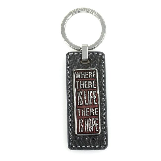 Leather Keychain With Message Hope - Red - Brand My Case