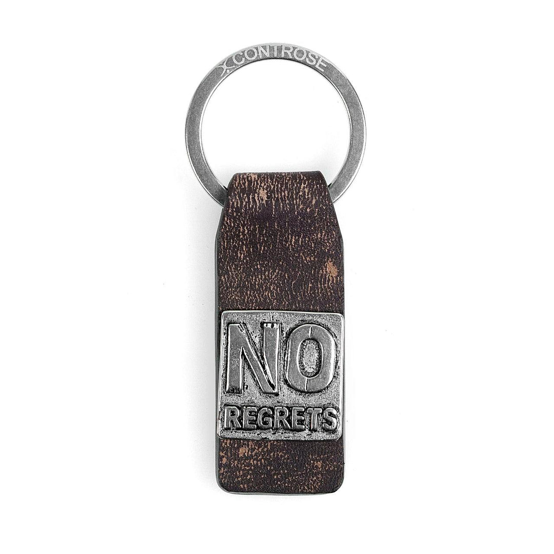 Leather Keychain With Message - NO REGRETS - Brand My Case