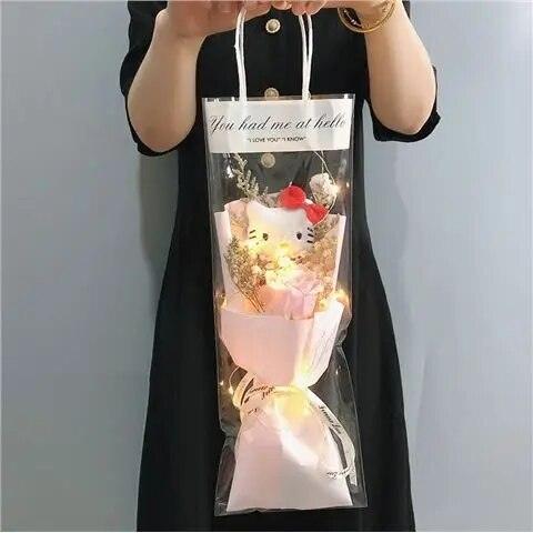 Led Light Hello Kitty Bouquet My Melody Cinnamoroll Kuromi Kawaii Plush Toys Stuffed Flower Bunch For Girl Valentines Day Gifts - Brand My Case
