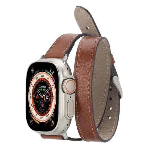 Leeds Double Tour Slim Apple Watch Leather Straps - Brand My Case