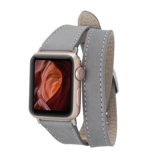 Leeds Double Tour Slim Apple Watch Leather Straps - Brand My Case