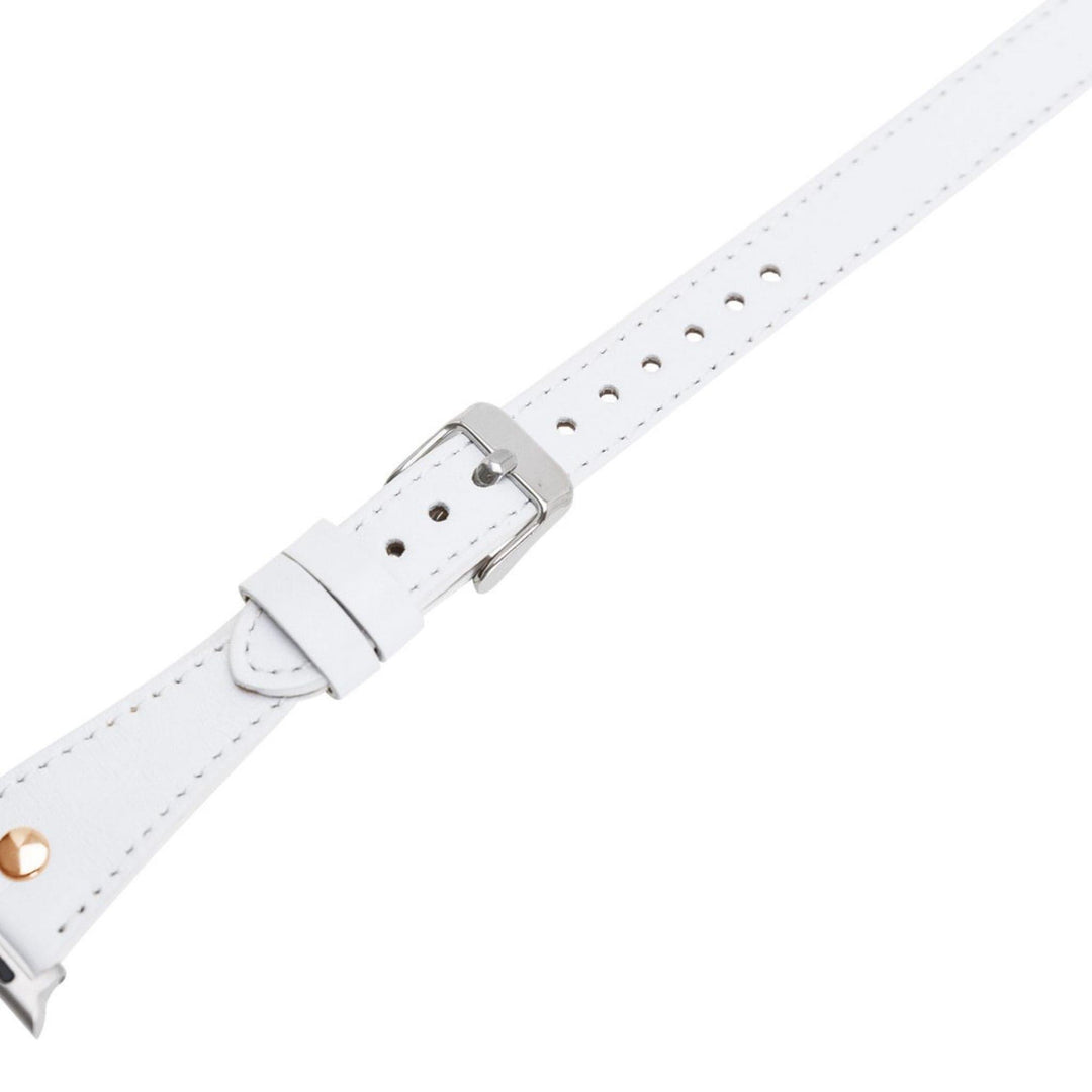 Leeds Double Tour Slim with Rose Gold Bead Apple Watch Leather Straps - Brand My Case