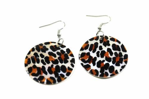 Leopard Print Mother Of Pearl Earrings - Brand My Case