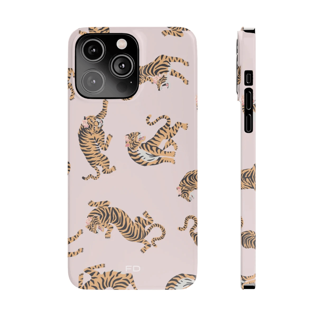 Leopard with Roses Slim Case for iPhone 14 Series - Brand My Case