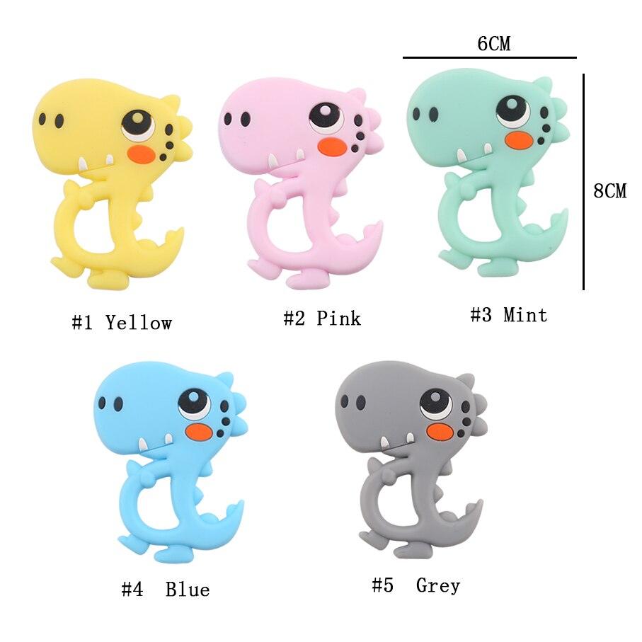 Let&#39;s Make Silicone Beads Teething Cartoon Fox Beads Animals 5pcs DIY Pacifier Clip For Children Newborn Baby Teether For Teeth - Brand My Case