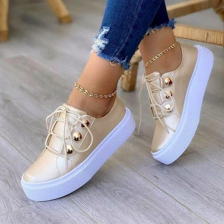 Light Breathable Casual Female Flat Shoes White/Gold/Black/Rose Gold - Brand My Case