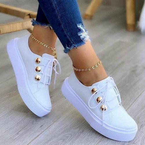 Light Breathable Casual Female Flat Shoes White/Gold/Black/Rose Gold - Brand My Case