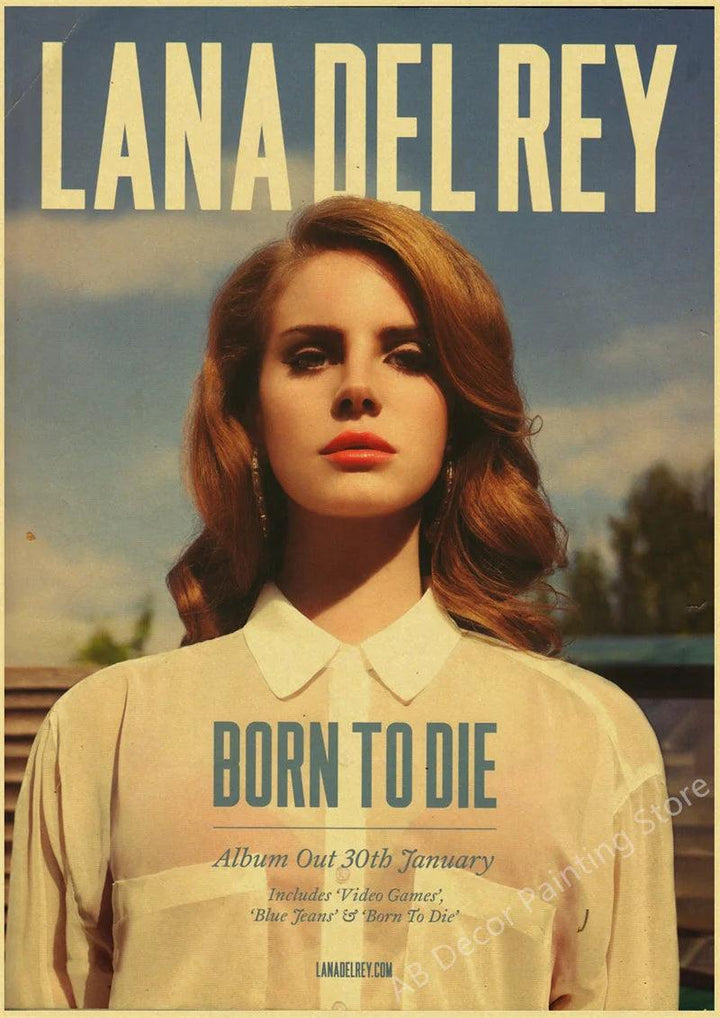 Lizzy Grant Lana Del Rey Posters Retro Kraft Paper Prints Music Album Poster Vintage Home Room Decor Aesthetic Art Wall Painting - Brand My Case