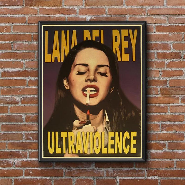Lizzy Grant Lana Del Rey Posters Retro Kraft Paper Prints Music Album Poster Vintage Home Room Decor Aesthetic Art Wall Painting - Brand My Case