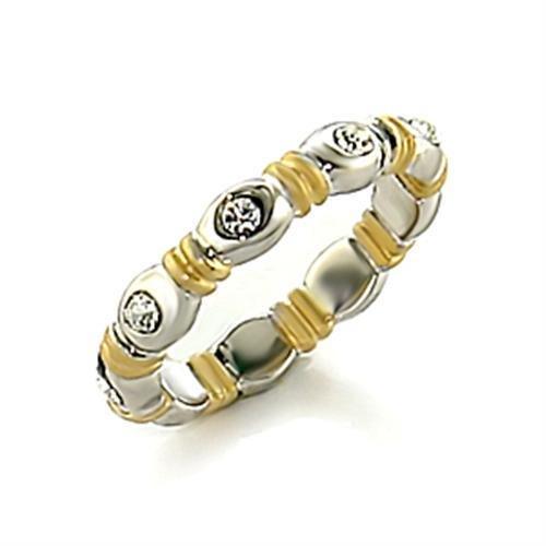 LO148 - Matte Gold & Rhodium Brass Toe Ring with Top Grade Crystal in - Brand My Case