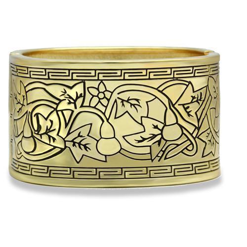 LO2120 - Flash Gold White Metal Bangle with No Stone - Brand My Case