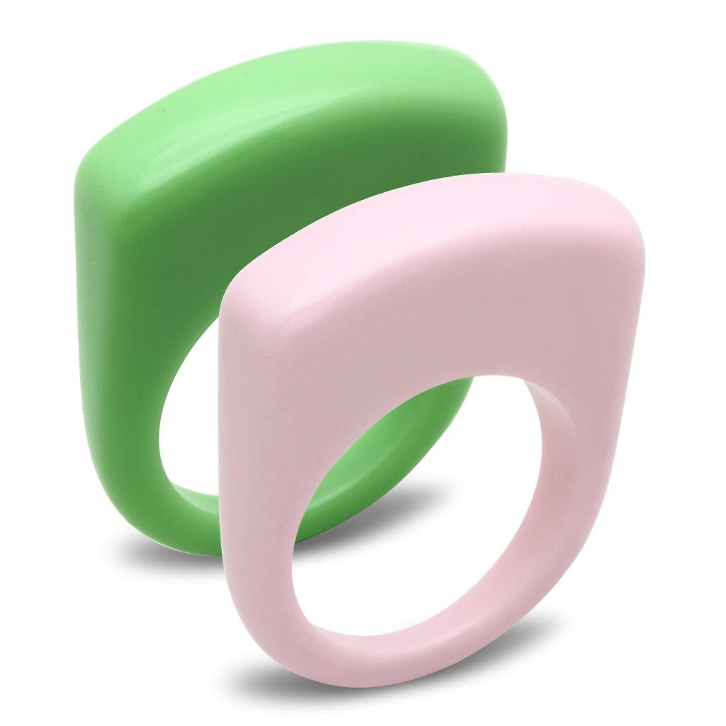 LO2384 - Resin Ring with Synthetic Synthetic Stone in Multi Color - Brand My Case