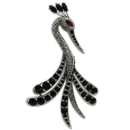 LO2393 - Imitation Rhodium White Metal Brooches with Top Grade Crystal - Brand My Case