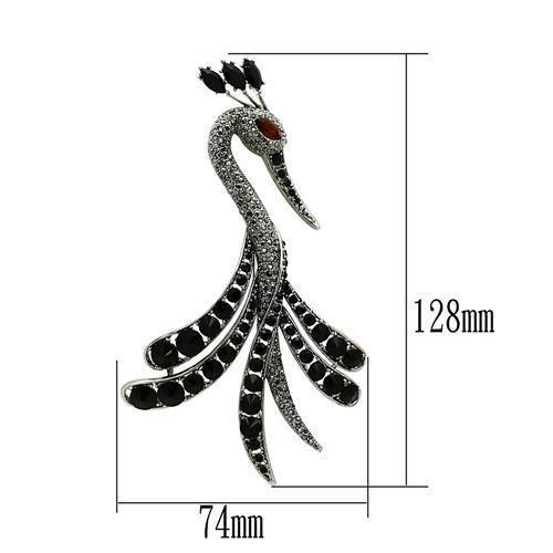 LO2393 - Imitation Rhodium White Metal Brooches with Top Grade Crystal - Brand My Case