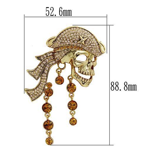 LO2415 - Gold White Metal Brooches with Top Grade Crystal in Multi - Brand My Case