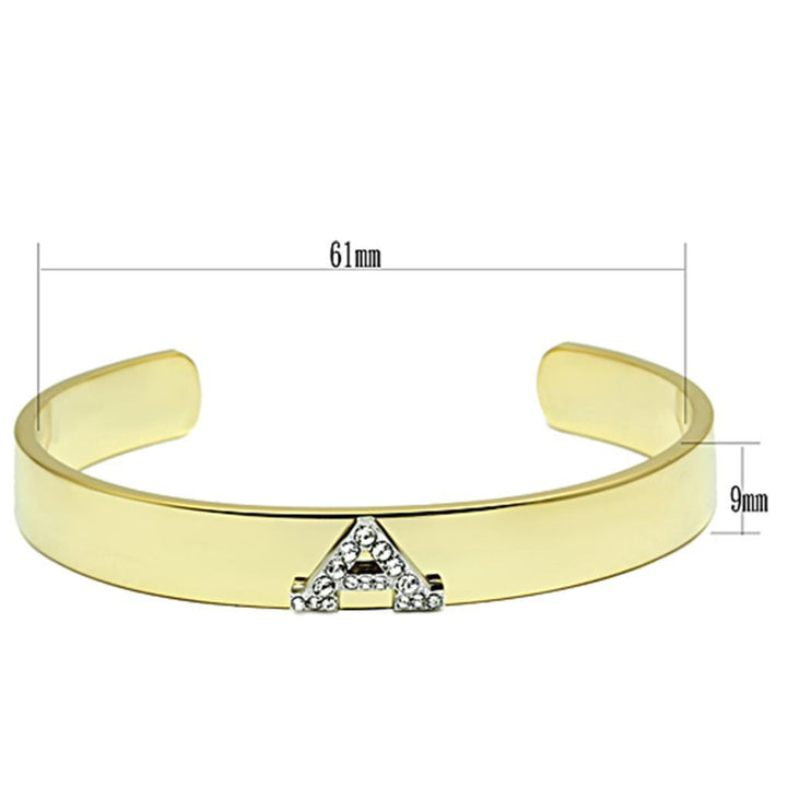 LO2570 - Gold+Rhodium White Metal Bangle with Top Grade Crystal in - Brand My Case
