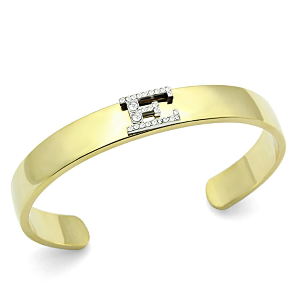 LO2574 - Gold+Rhodium White Metal Bangle with Top Grade Crystal in - Brand My Case