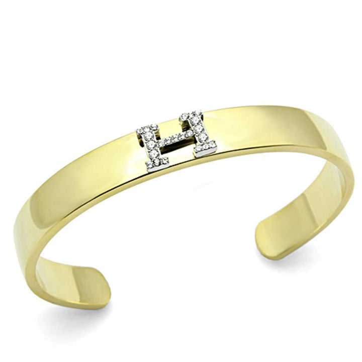 LO2577 - Gold+Rhodium White Metal Bangle with Top Grade Crystal in - Brand My Case