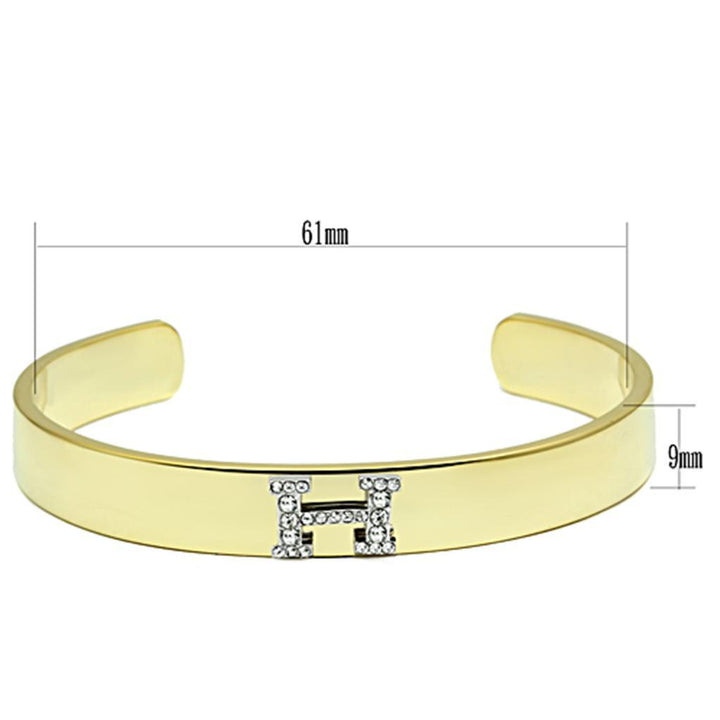 LO2577 - Gold+Rhodium White Metal Bangle with Top Grade Crystal in - Brand My Case