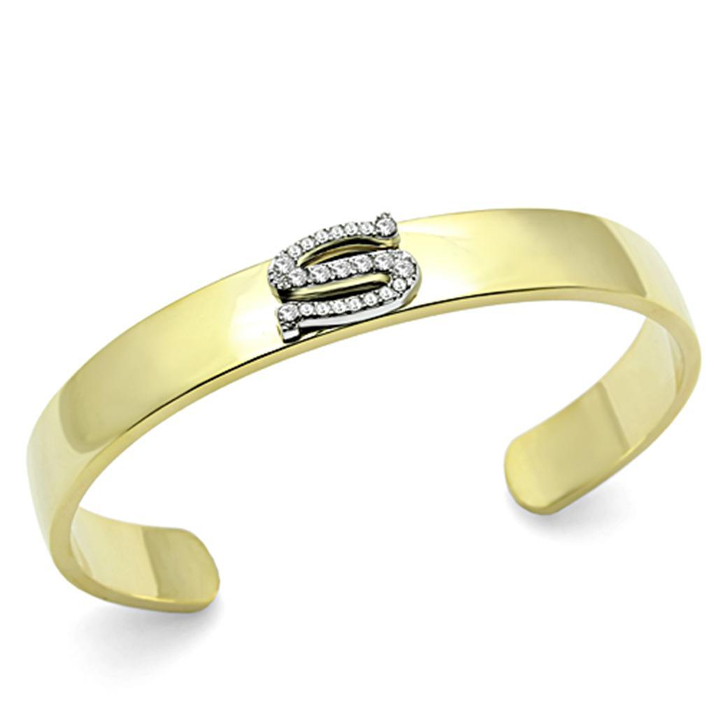 LO2588 - Gold+Rhodium White Metal Bangle with Top Grade Crystal in - Brand My Case