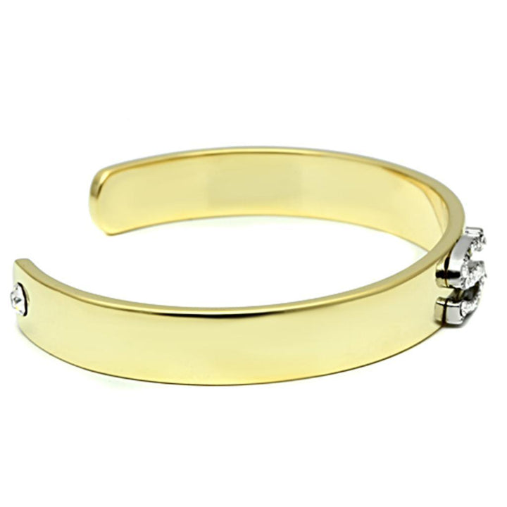 LO2588 - Gold+Rhodium White Metal Bangle with Top Grade Crystal in - Brand My Case
