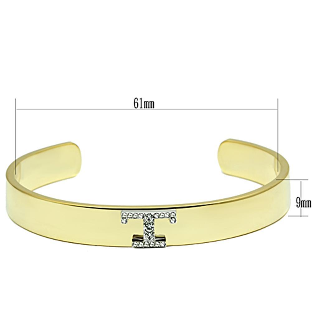 LO2589 - Gold+Rhodium White Metal Bangle with Top Grade Crystal in - Brand My Case