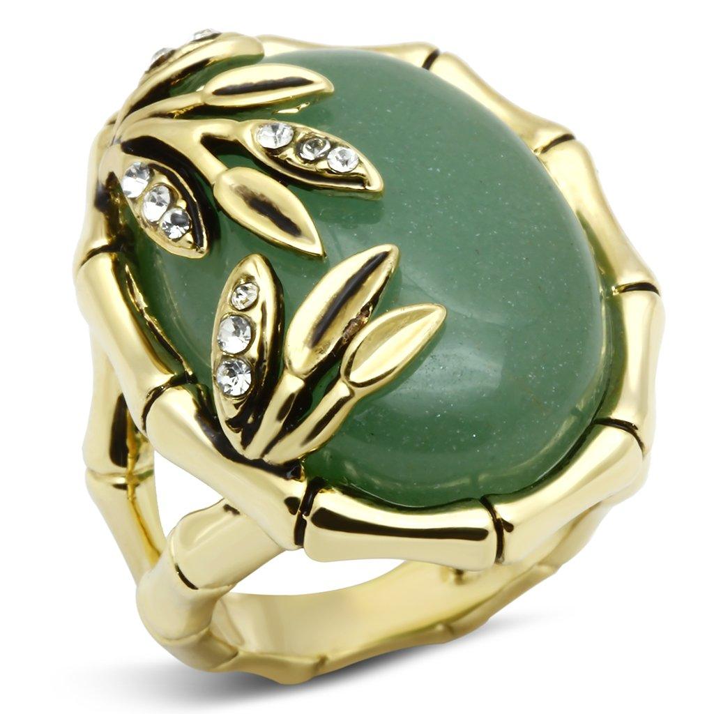 LO2609 Gold Brass Ring with Semi-Precious in - Brand My Case