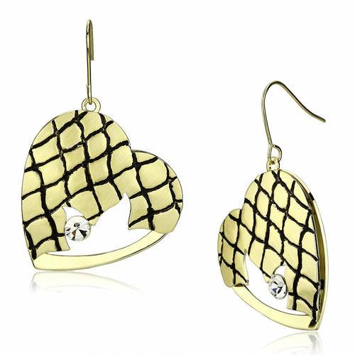 LO2688 - Matte Gold & Gold Iron Earrings with Top Grade Crystal in - Brand My Case